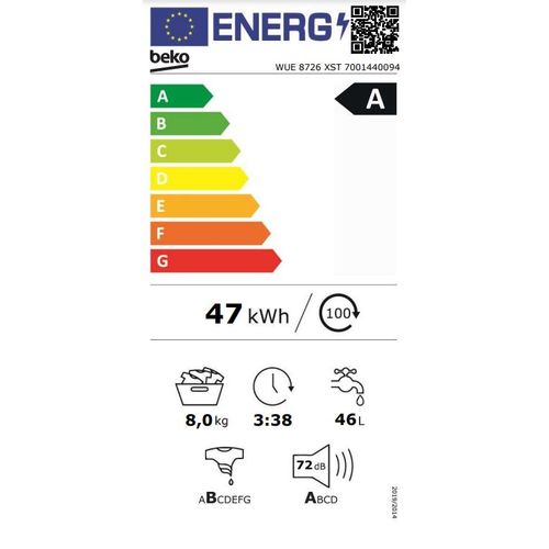 Beko WUE8726XST Veš mašina 8 kg, 1400 rpm, ProSmart Inverter, Dubina 55 cm slika 7