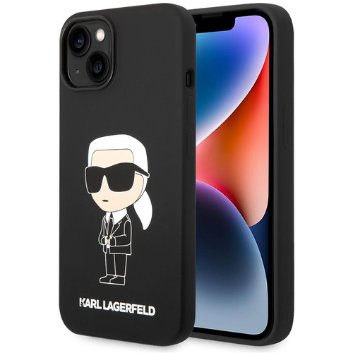 Maska Karl Lagerfeld Hc Silicone NFT Ikonik za iPhone 15 Plus 6.7 crna (KLHCP15MSNIKBCK) slika 1