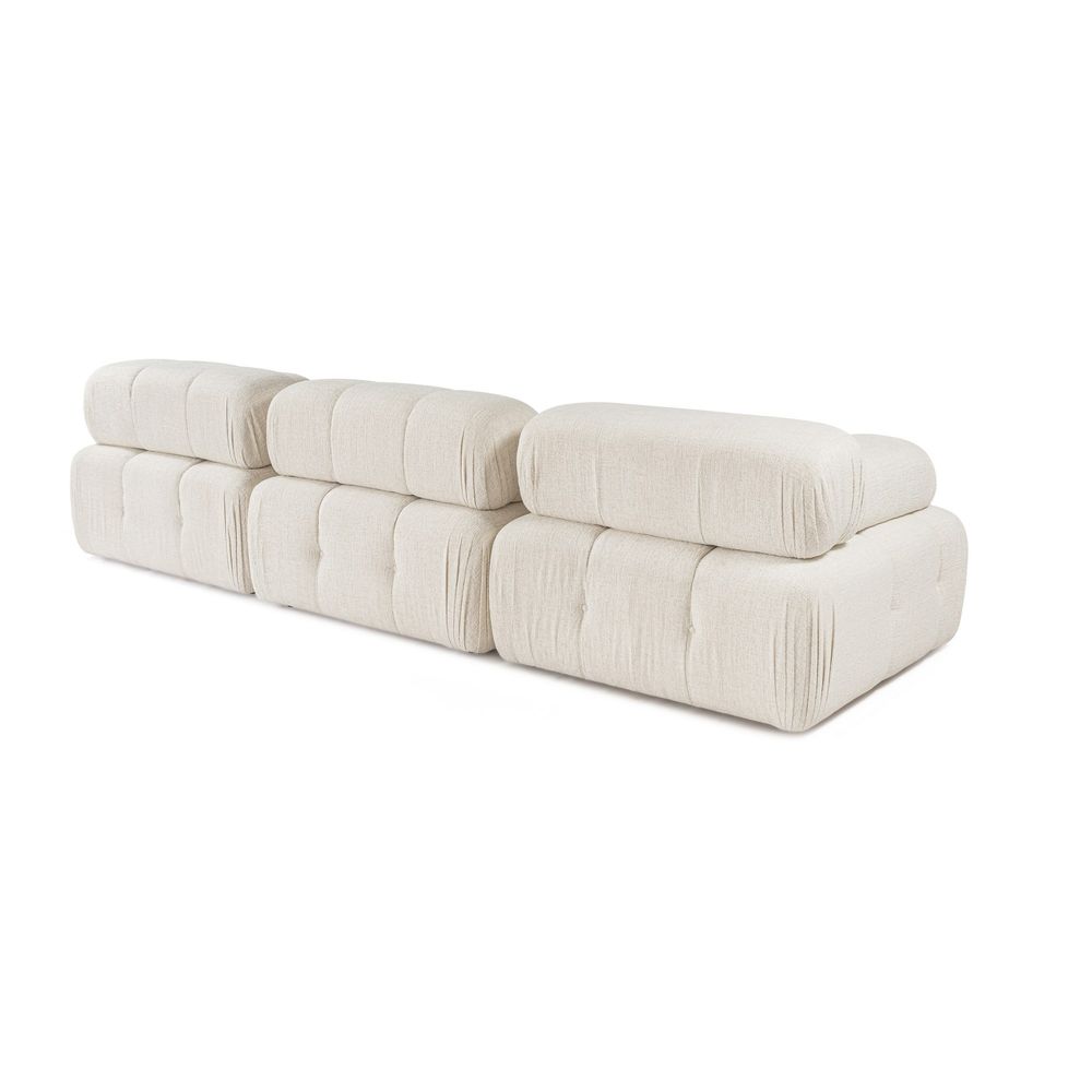 Doblo 3 Sjedala sa Pouffom (L1-O1-1R-Pouffe) - Krem Kutić Sofa slika 5