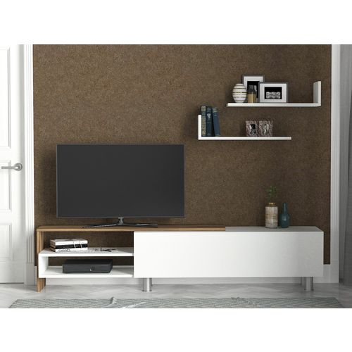 Woody Fashion TV jedinica, Bijela boja Orah, Dizayn - White, Walnut slika 3