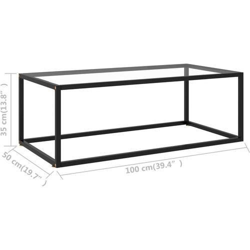 Stolić za kavu crni s kaljenim staklom 100 x 50 x 35 cm slika 15