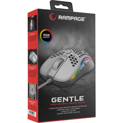 Rampage SMX-R85 GENTLE 6400dpi RGB/LED Super Light Macro Gejming miš slika 2