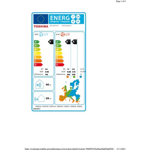 Toshiba klima uređaj 3,5 kW SHORAI EDGE RAS-B13J2KVSG-E i RAS-13J2AVSG-E, set slika 3