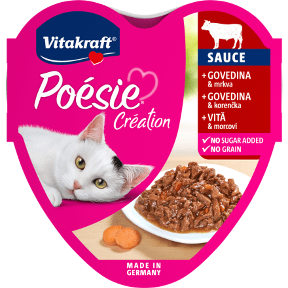 Vitakraft Poesie creation hrana za mačke - govedina, mrkva i umak 85g slika 1