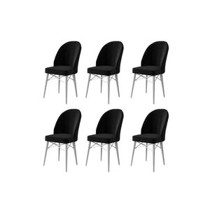 Ritim - Crno-bijeli set stolica (6 komada)