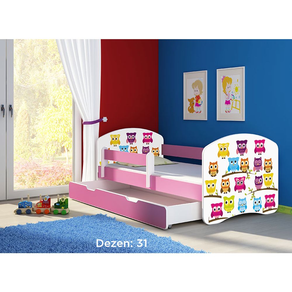 ACMA Dječiji krevet Acma II sa ladicom Pink - 180x80cm - Dezen 31 slika 2