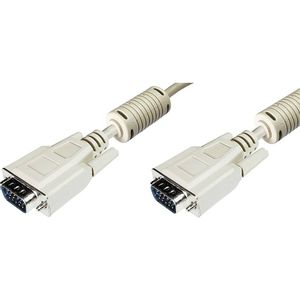 Digitus VGA priključni kabel VGA 15-polni utikač, VGA 15-polni utikač 5.00 m siva AK-310103-050-E mogućnost vijčanog spajanja, s feritnom jezgrom VGA kabel