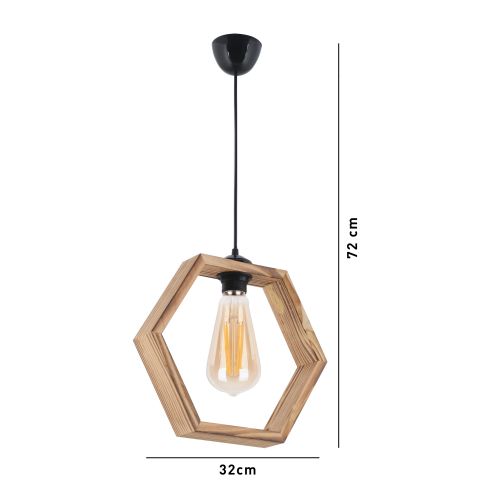 Hexagon Natural Natural Chandelier slika 5