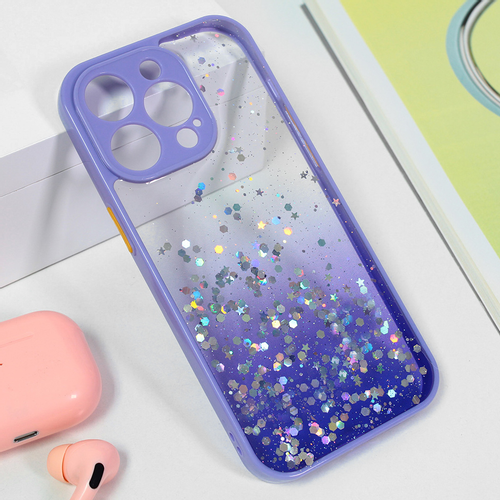 Maska Frame Glitter za iPhone 15 Pro Max 6.7 ljubicasta slika 1