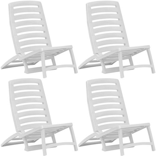 Sklopive stolice za plažu 4 kom plastične bijele slika 20