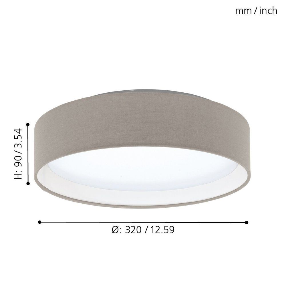 Eglo Ppasteri plafonjera sa LED osvjetljenjem, 1x12W, Ø320 mm, sivozelena slika 4