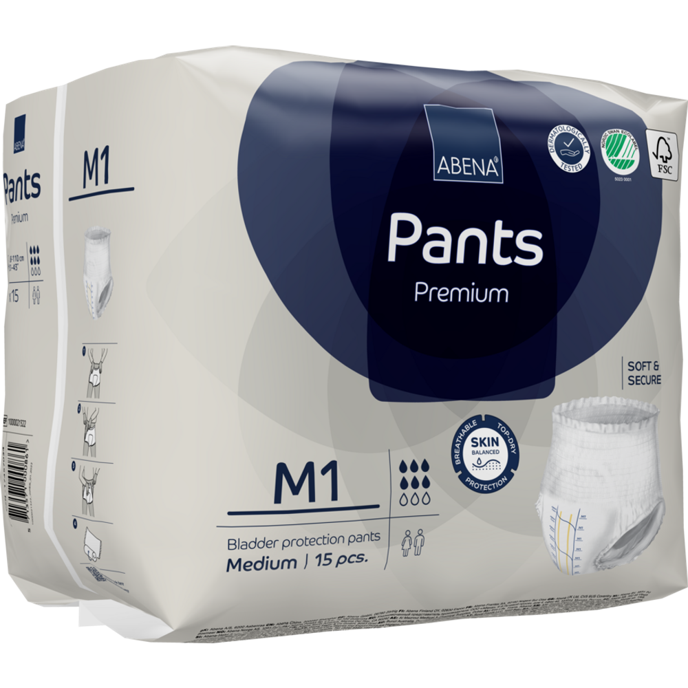 Abena Pants Premium pelene-gaćice za inkontinenciju M1  15kom  80-110 cm slika 5