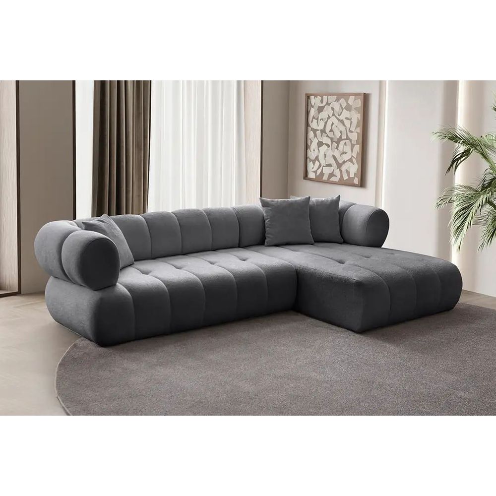 Ugaona Sofa Petra Desna - Tamno Siva slika 1