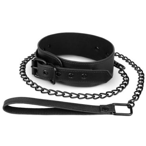 Faux Leather Collar &amp; Chain slika 5