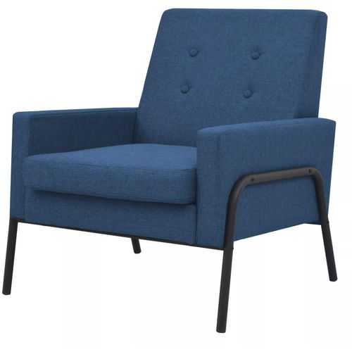 Fotelja od čelika i tkanine plava slika 2