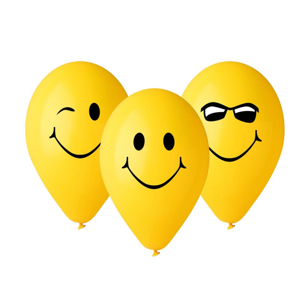 GoDan GS110-PS3Y Balon Smiles Žuti 30cm, 5kom slika 2