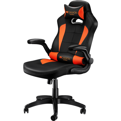 CANYON Vigil GС-2 Gaming chair, PU leather, Original and Reprocess foam, Wood Frame, Top gun mechanism, up and down armrest, Class 4 gas lift, Nylon 5 Stars Base,50mm PU caster, black+Orange. slika 2