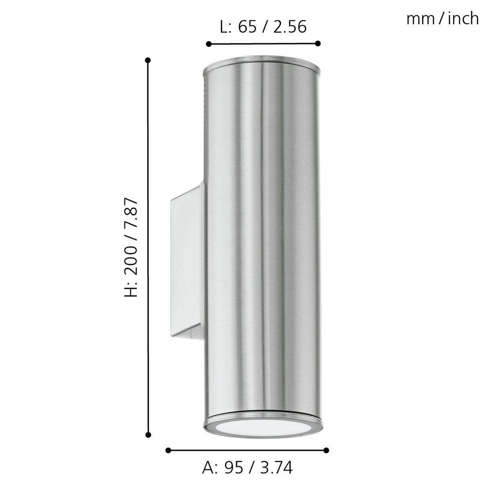 Eglo Riga Vanjska Zidna Lampa - 2x3W LED, GU10, Inox slika 4