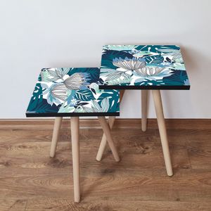 Nesting stolovi 2Shp210 - (2 komada) - boje: mornarsko plava, plava, crna, bijela