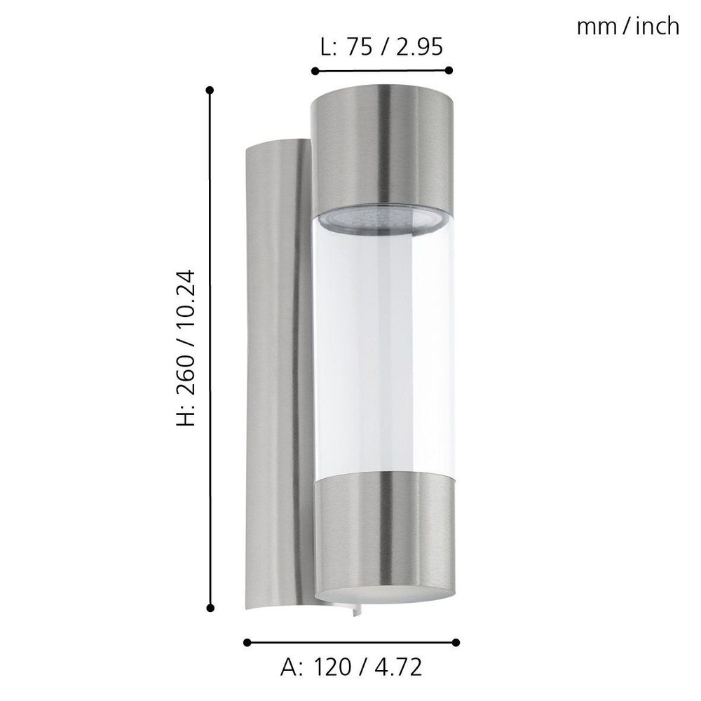 Eglo Robledo Vanjska Zidna Lampa, LED, 2x3,7W, Inox/Plastika slika 5