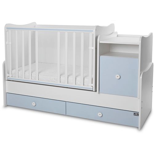 LORELLI TREND PLUS Modularni krevetić 4in1 s Mehanizmom Ljuljanja White/Baby Blue slika 4