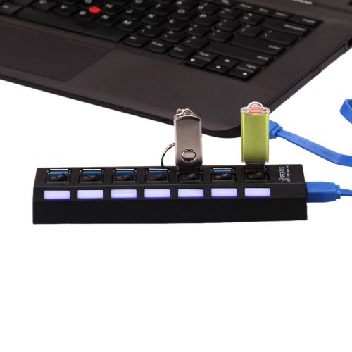 USB Hub 7 port Kettz KT-HUSB.74 3.0 Tip A Crni slika 2