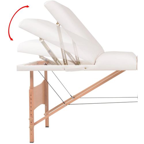 Set sklopivog trodijelnog masažnog stola debljine 10 cm i stolca bijeli slika 3