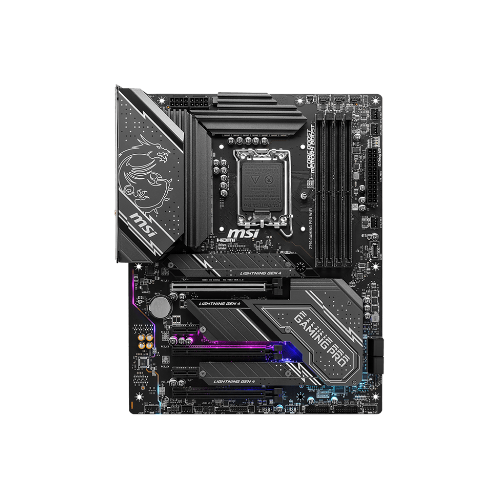 MSI Z790 GAMING PRO WIFI Motherboard ATX - Supports Intel Core 12/13/14th Gen Processors, LGA 1700, DDR5 Boost (7200+MHz/OC), 3 x PCIe 4.0 x16, 2 x PCIe 3.0 x1, 3 x M.2 Gen4, 2.5Gbps LAN, Wi-Fi 6E slika 2