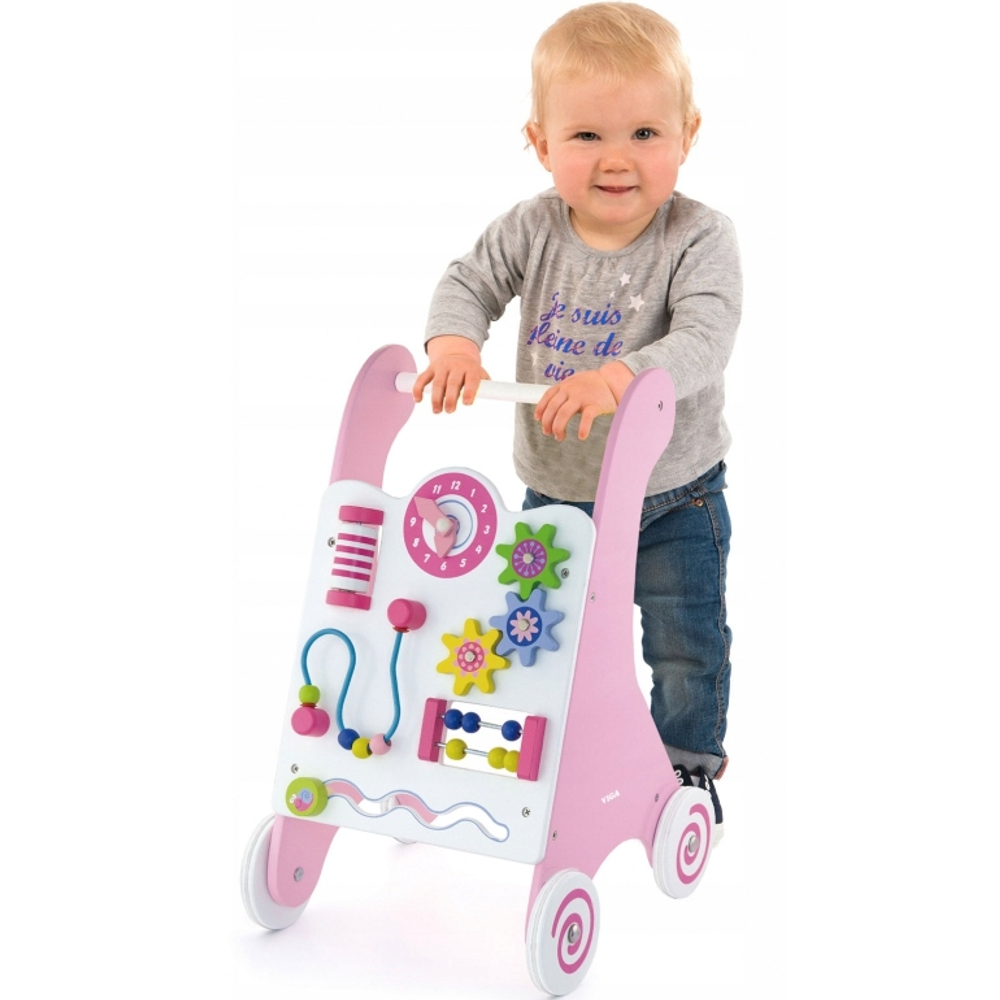 Viga Drvena guralica Baby Walker, Pink slika 2