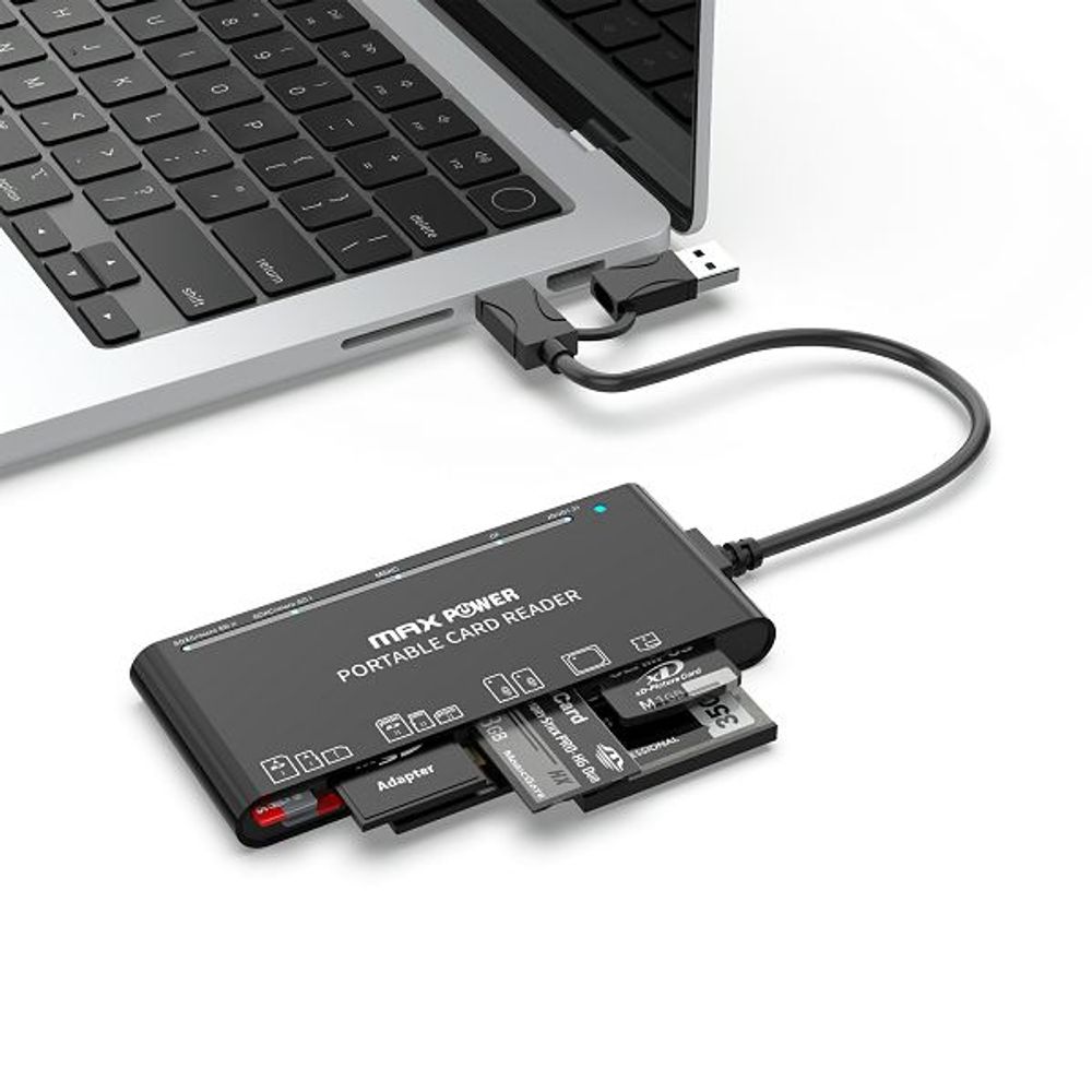 MAXPOWER ČITAČ KARTICA 7u1, CR324,USB-A i TYPE-C, 5Gbps slika 2