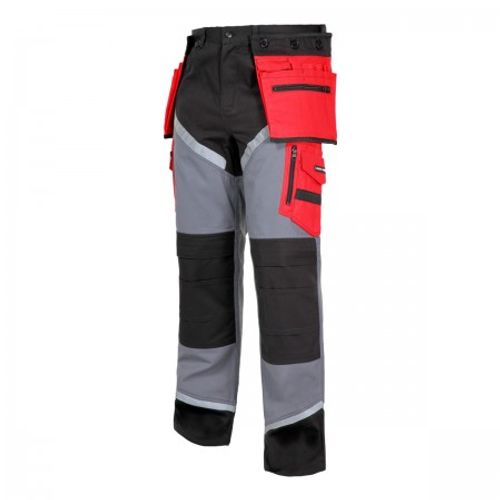 LAHTI PRO hlače zaštitne crne i sive i crvene 100% pamuk 3xl l4050501 slika 1