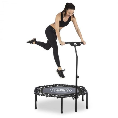 KLARFIT Jumpanatic fitness, trampolin 44“ / 112 cm Ø, ručka, sklopiv, crna boja slika 2