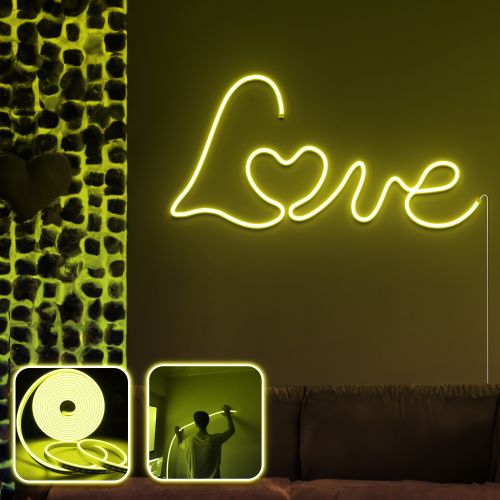 Opviq Dekorativna zidna led rasvjeta Love in Love - Large - Yellow slika 1