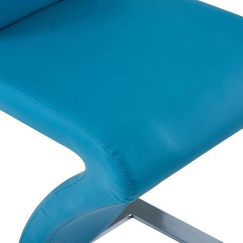 Blagovaonske stolice cik-cak oblika od umjetne kože 6 kom plave slika 13