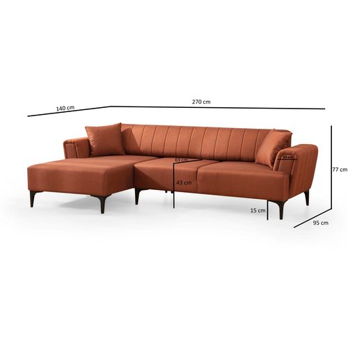 Hamlet Left - Tile Red Tile Red Corner Sofa-Bed slika 7