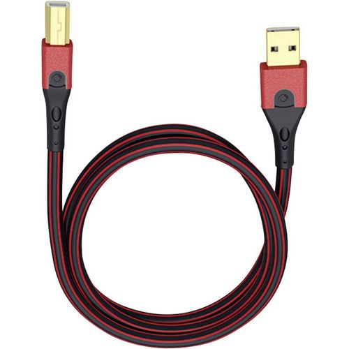 USB 2.0  [1x muški konektor USB 2.0 tipa a - 1x muški konektor USB 2.0 tipa b] 1.00 m crvena/crna pozlaćeni kontakti Oehlbach USB Evolution B slika 1
