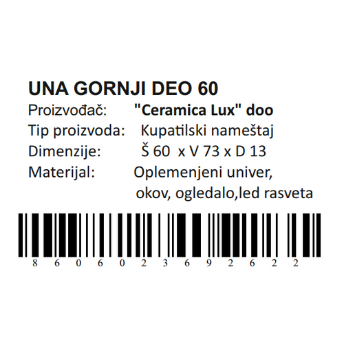 Ceramica lux Una gornji deo 60 300262 slika 7