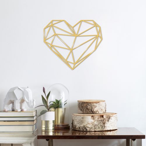 Wallity Metalna zidna dekoracija, Heart Metal Decor - Gold slika 1