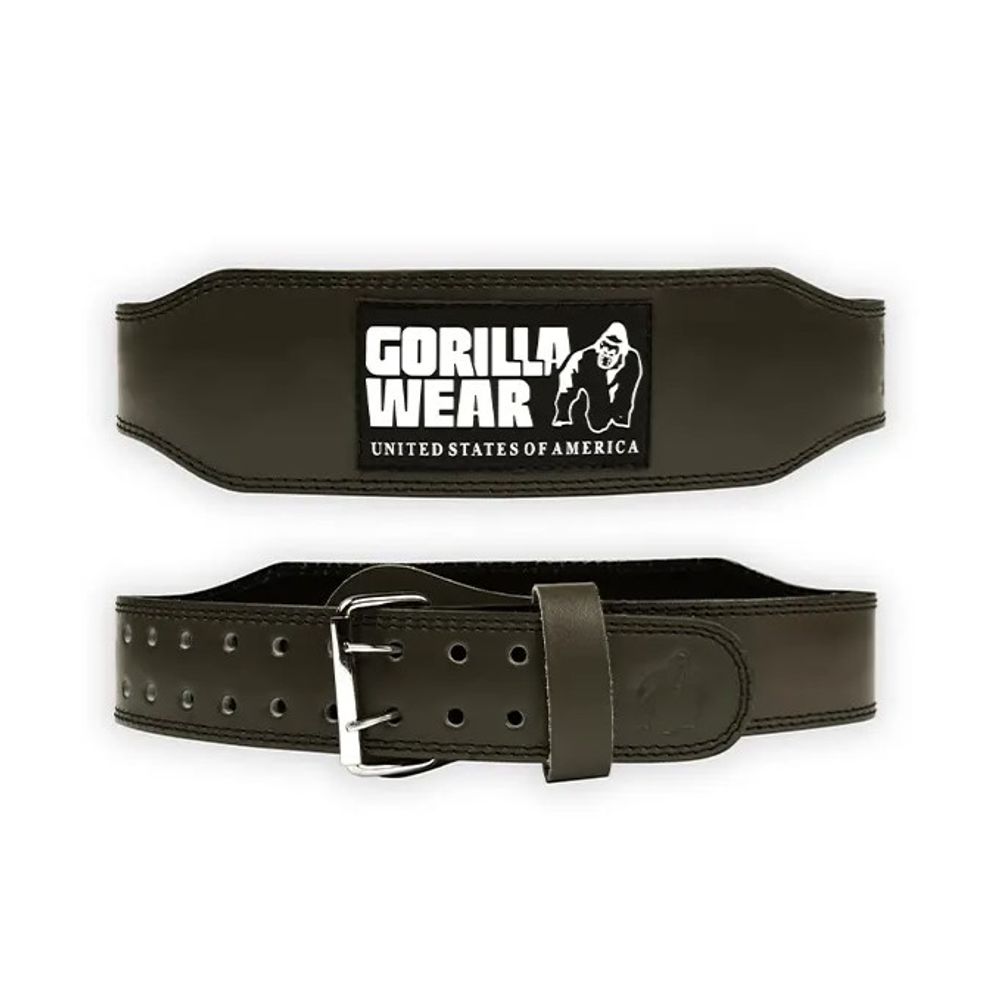 Gorilla Wear Kožni pojas za dizanje tegova 10cm, Army Green slika 1
