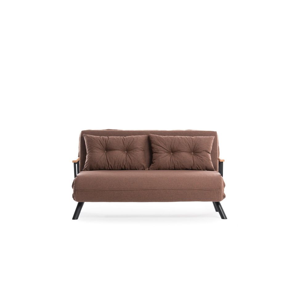 Sando 2-Seater - Svijetlo smeđi dvosjed koji se pretvara u krevet slika 8