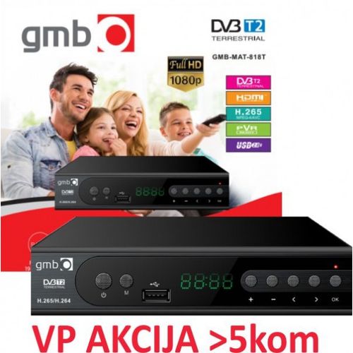 GMB-MAT-818T **DVB-T2 SET TOP BOX USB/HDMI/Scart/RF-out, PVR,Full HD, H265, hdmi-kabl,(1475) slika 4