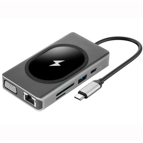 USB HUB MS C700, HDMI+VGA+USB+PD+RJ45 100 M+SD+Audio+15W slika 1