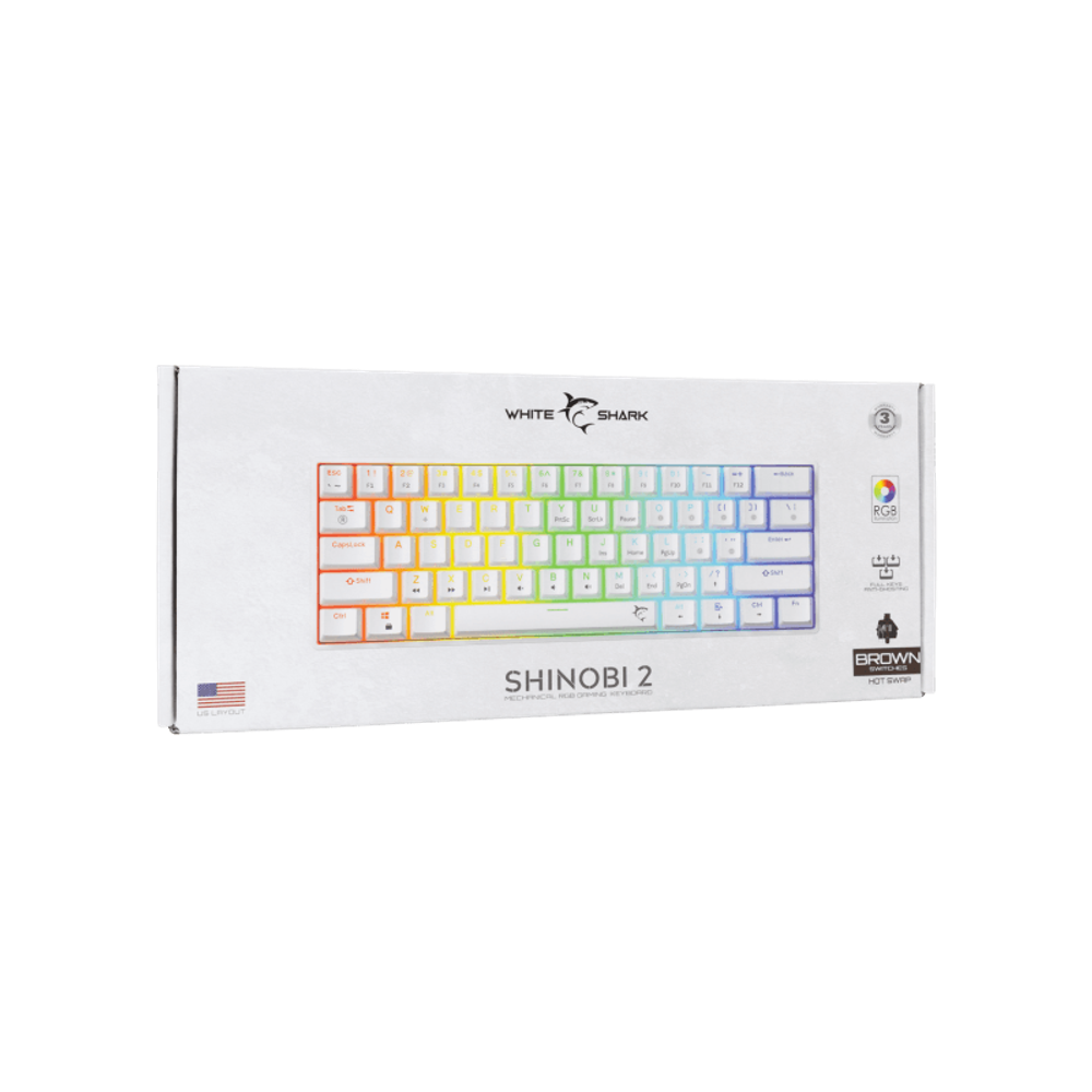 WHITE SHARK Mehanička tastatura GK-004231 SHINOBI-2 / US, smeđi prekidači slika 5