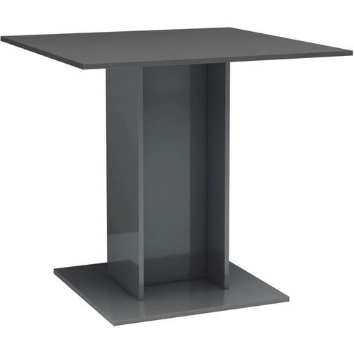 Blagovaonski stol visoki sjaj sivi 80 x 80 x 75 cm od iverice slika 20