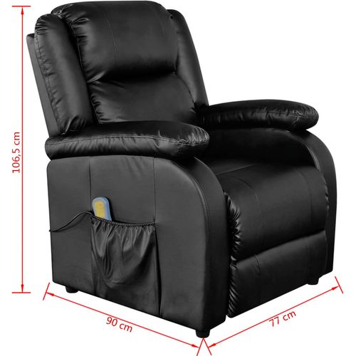 Masažna stolica od umjetne kože crna slika 20