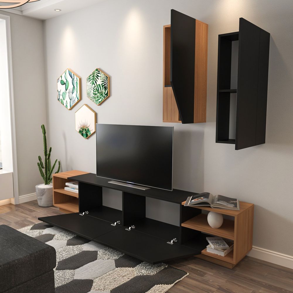 Teak TV Komoda Zebra - Crna, Teak Black slika 4