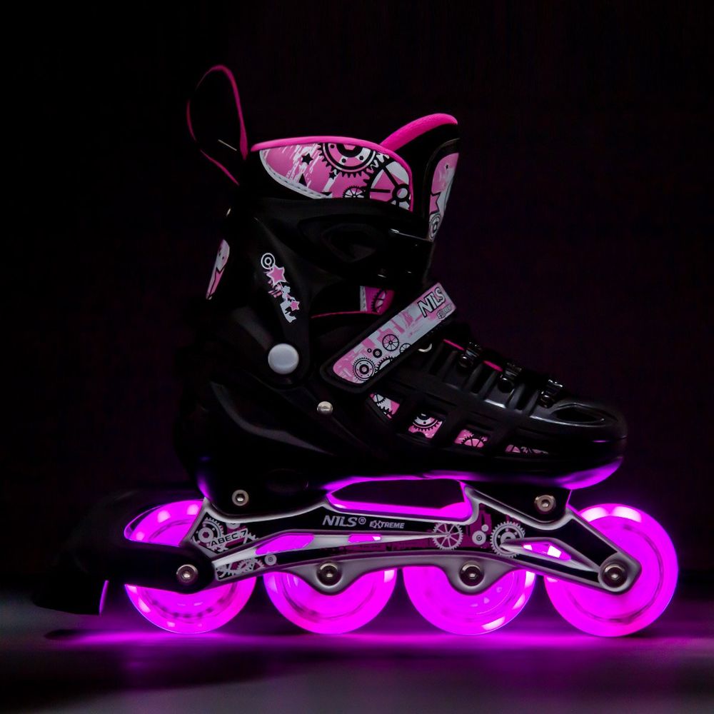 Nh10905 4u1 roze led veličine m (35-38) roleri/klizaljke nils extreme slika 2