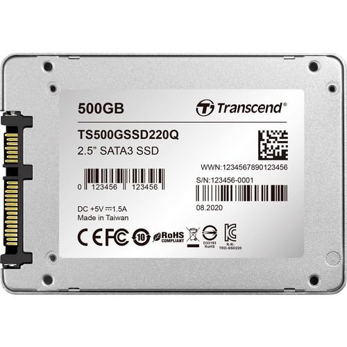 Transcend TS500GSSD220Q 2.5" 500GB SSD, SATA III, QLC, up to 550/500 MB/s slika 2