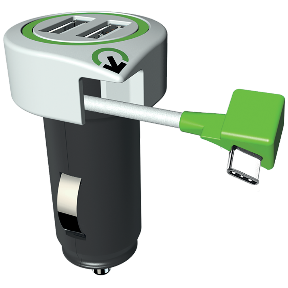 q2power Auto punjač, Dual USB, 3.1A, type C konektor - TRIPLE USB CAR CHARGER C slika 1