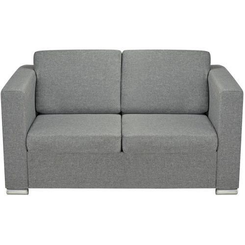Trodijelni set sofa od tkanine svijetlosivi slika 56